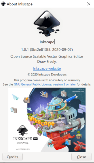 inkscapeセットアップのダイアログ