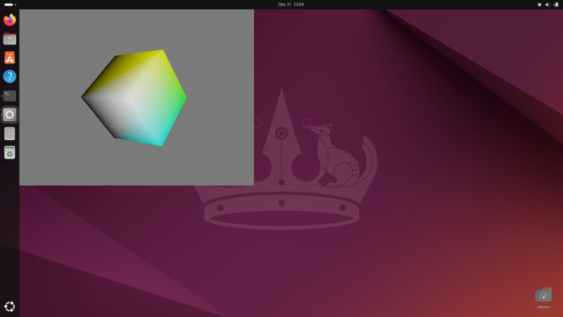 vkmark run on native Ubuntu cube scene